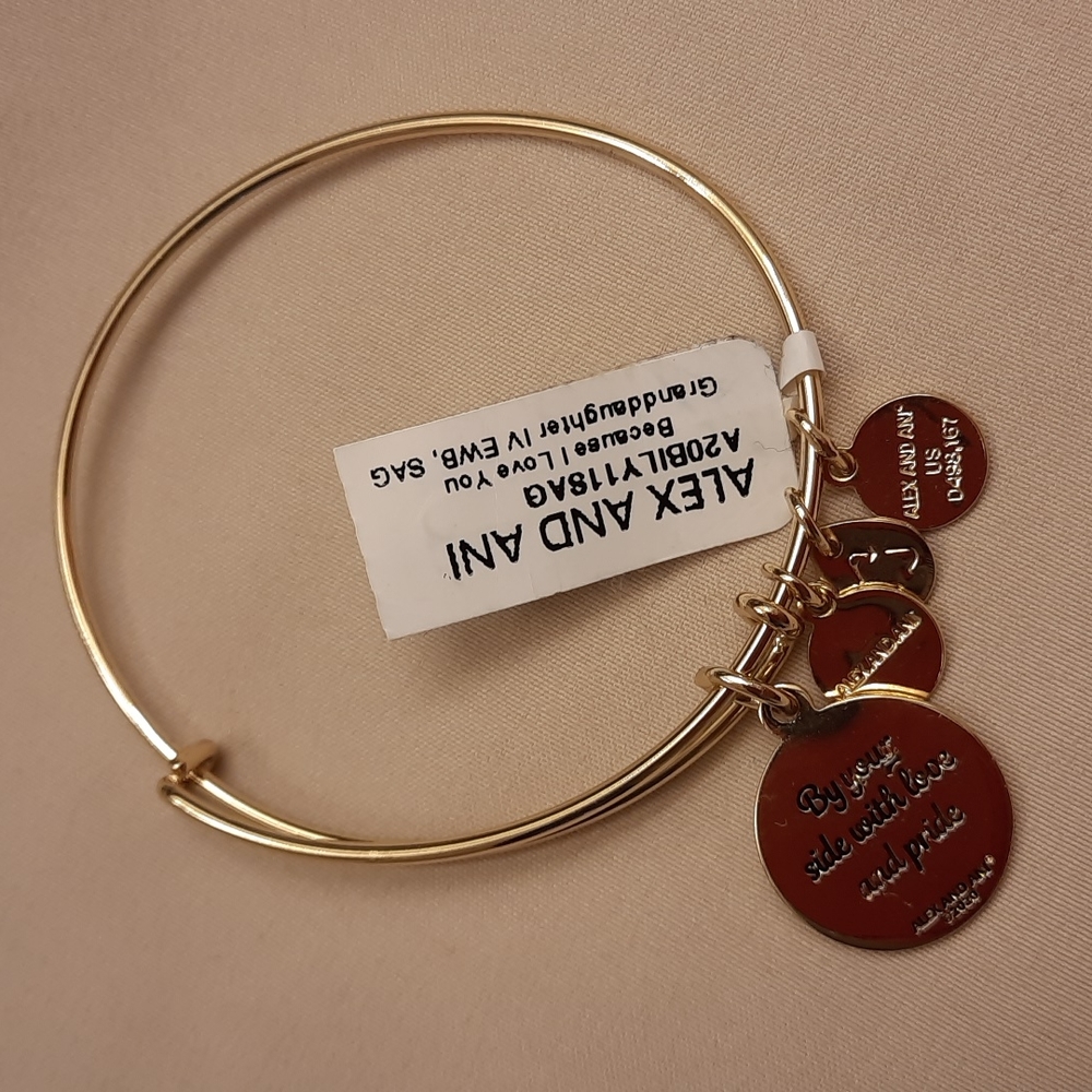 NWT, Alex and Ani Gold Because I Love You Granddaughter Bracelet - Picture 8 of 9